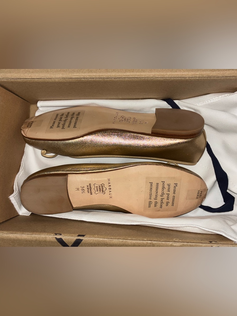 NEW Margaux The Demi Flats in Gold For Women's Size 6.5 - Picture 2 of 4